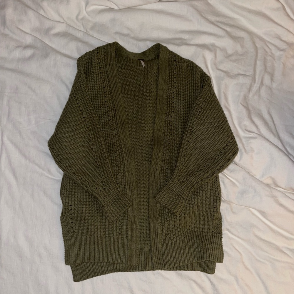 Free people green knit cardigan. Worn once